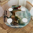 thumbnail image 1 of Orinice Dinosaur Round Table Cover Stain Resistant Washable Indoor Outdoor Tablecloth Kitchen Dining Wedding Parties 100% Polyester Fiber 42-46, 1 of 8