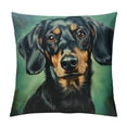 thumbnail image 1 of Orinice Dog Graphic Decorative Cotton Linen Pillow Cover for Home Living Room Sofa Bed, 1PC 18x18in, 1 of 5