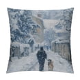 thumbnail image 1 of Orinice Dog Graphic Decorative Throw Pillow Cover Cotton Linen Fabric for Home Living Room Bedroom Couch Sofa Winter Car 1PC 12x12in, 1 of 5