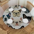 thumbnail image 1 of Orinice Dogs Faces Round Table Cover Stain Resistant Washable for Indoor Outdoor Kitchen Dining Wedding Parties 100% Polyester Fiber 54-58, 1 of 8
