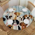 thumbnail image 1 of Orinice Dogs Round Tablecloth Stain Resistant and Washable 100% Polyester Fiber Perfect for Indoor Outdoor Kitchen Dining Wedding Parties Table Cover 42-46, 1 of 8