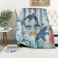 thumbnail image 1 of Orinice Dolphin Octopus Jellyfish Warm Lightweight Blanket Soft Fleece Blankets for All Seasons - Multiple Sizes Available 50x60in, 1 of 6