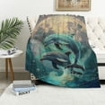 thumbnail image 1 of Orinice Dolphin Throw Blanket for Home Decoration Soft Lightweight Blanket Breathable and Moisture Absorption for All Season for Couch/Bed,  60x80in, 1 of 6