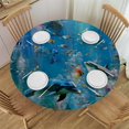 thumbnail image 1 of Orinice Dolphins Round Table Cover Stain Resistant Washable Indoor Outdoor Tablecloth Kitchen Dining Wedding Parties Picnic Camping 100% Polyester Fiber 46-50, 1 of 8