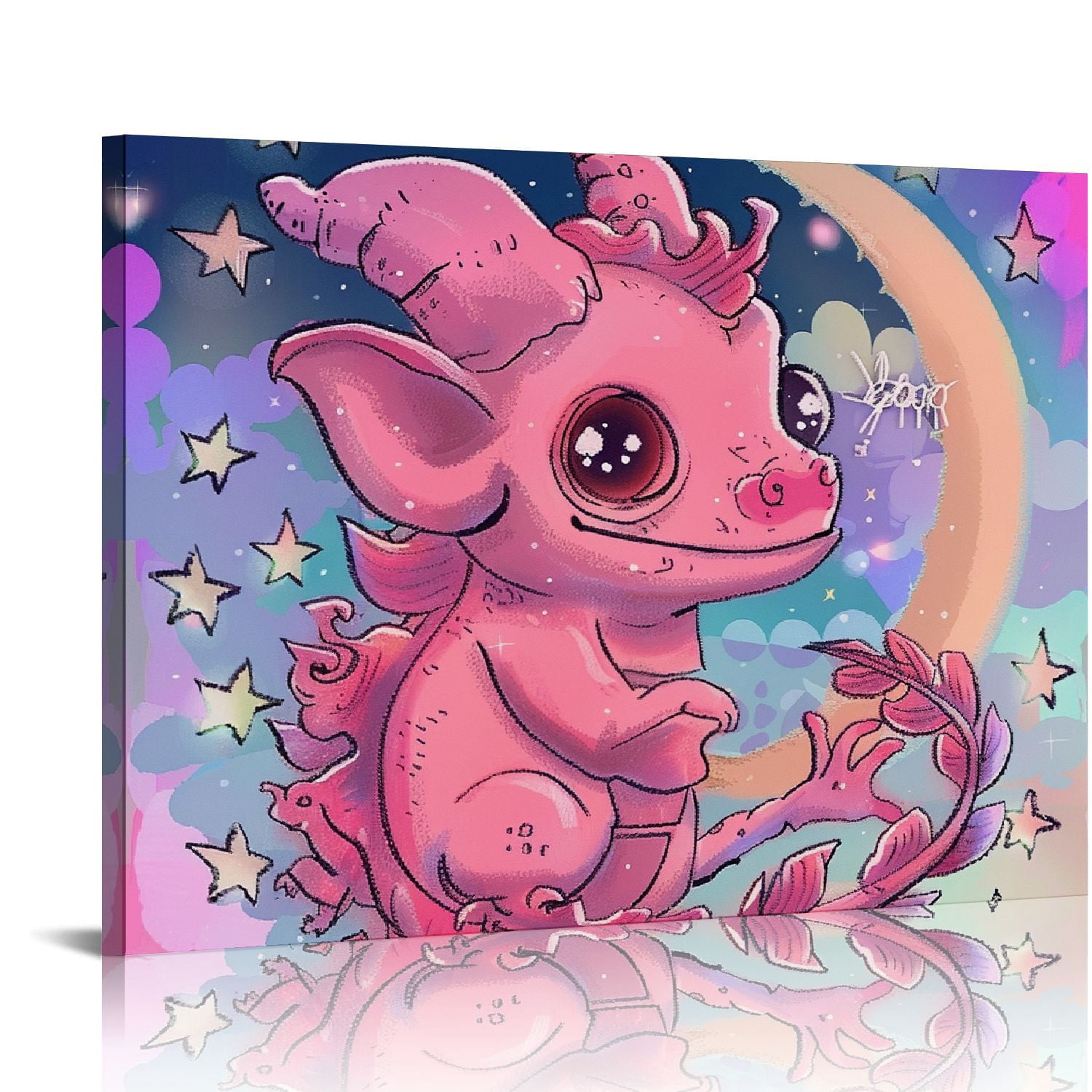 Orinice dragon stars crescent fine art aesthetic poster print wall