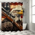 thumbnail image 1 of Orinice Eagle Bathroom Decor Set with Hooks, Colorful Luxurious Graphic Print Polyester Fabric Fashion Shower Curtain, Chic Modern Design, Waterproof and Easy to Install 60x72, 1 of 7