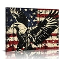 thumbnail image 1 of Orinice Eagle Flag Americo Makk Fine Art Aesthetic Poster Print Wall Painting for Classroom Kitchen Office Farmhouse Bathroom Room Decor Pictures Wall Art Painting Ready to Hang Canvas Living, 1 of 6