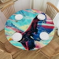 thumbnail image 1 of Orinice Eagle Flag Sky Round Table Cover Stain Resistant Washable Indoor Outdoor Tablecloth Kitchen Dining Wedding Parties 100% Polyester Fiber 42-46, 1 of 8