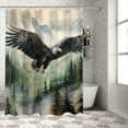 thumbnail image 1 of Orinice Eagle Forest Mountains Bathroom Decor Set with Shower Curtain, Colorful Luxurious Graphic Print Polyester Fabric, Chic Modern Style, 100% Polyester Fiber, Multi Size Shower Curtain, 1 of 7
