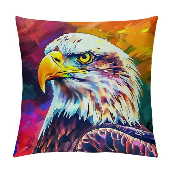 Orinice Eagle Graphic Decorative Throw Pillow Cover for Home Couch Living Room Bed Sofa Car Bedroom, Durable Cotton Linen Fabric, Indoor Outdoor Decoration, 1PC 22x22in