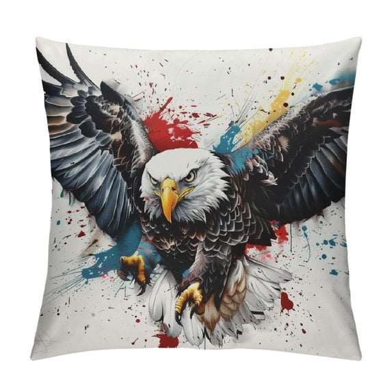 Orinice Eagle Graphic Decorative Throw Pillow Cover for Home Decor - Durable Cotton Linen Fabric - 1PC 18x18in