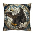 thumbnail image 1 of Orinice Eagle Stained Glass Art Graphic Decorative Throw Pillow Cover for Home Couch Living Room Bed Sofa 22x22in, 1 of 5