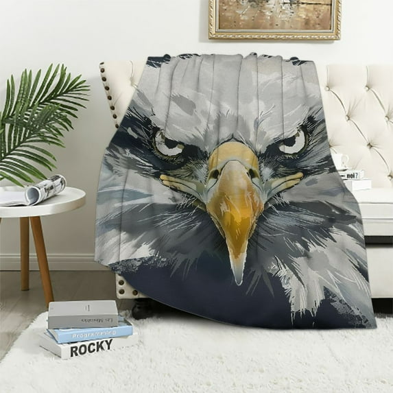 Orinice Eagle Theme Warm Lightweight Blanket Soft Fleece Throw Blanket for All Seasons - Perfect Decorative Gift Blanket for Living Rooms, Sofas, and Offices - Multiple Sizes Available 50x60in