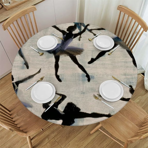 Orinice Edgar Degas Round Table Cover Stain Resistant Washable Indoor Outdoor Tablecloth Kitchen Dining Wedding Parties Full Width Single-Sided Printing 100% Polyester Fiber 38-42