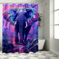 thumbnail image 1 of Orinice Elephant Forest Mushrooms Bathroom Decor Set - Colorful Luxurious Graphic Print Polyester Fabric Fashion Shower Curtain with Hooks - Chic Modern Bathroom Decor 60x72, 1 of 7