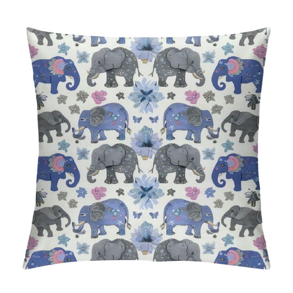 Orinice Elephant Pattern Graphic Decorative Throw Pillow Cover for Home, Sofa, Bed - Soft and Durable Pillowcase 1PC 20x20in