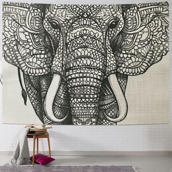 Orinice Elephant Patterns Tapestry Wall Hanging Unique Style Graphic Tapestries Home Wall Decor Art for Living Room Bedroom Apartment Farmhouse Dorm 40x60inch