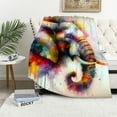 thumbnail image 1 of Orinice Elephant Watercolor Art Warm Lightweight Blanket Soft Fleece Blankets All Seasons Sofa Decor Cow Gifts 40x50in, 1 of 6