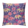 thumbnail image 1 of Orinice Elephants Flowers Pattern Graphic Decorative Cushion Throw Pillow Cover for Home Couch Living Room Bed Sofa - Printed on Both Sides - 1PC 22x22in, 1 of 5