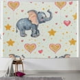 thumbnail image 1 of Orinice Elephants Hearts Star Tapestry Wall Hanging Unique Style for Home Decor Dorm Room Gift, Soft Lightweight Fabric Four Sizes Available 50x40inch, 1 of 6