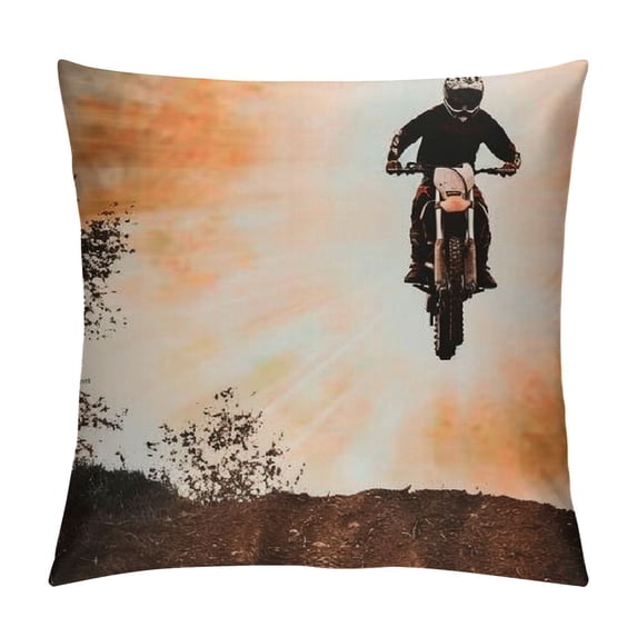 Orinice Extreme Sports Graphic Decorative Throw Pillow Cover for Home Couch Living Room Bed Sofa - Short Plush Material - Invisible Zipper Design - Double-Sided Printing - 1PC 18x18in