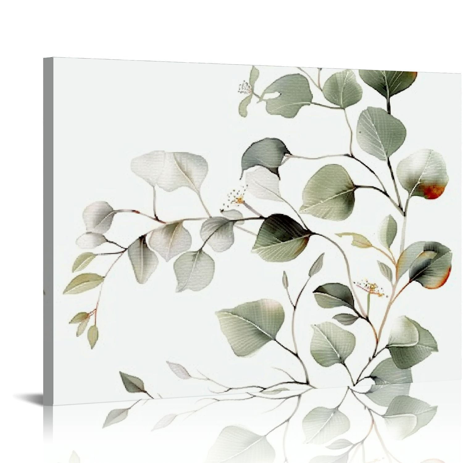 Orinice FRAMED Botanical Plant Wall Art, Light Green Eucalyptus Leaf ...