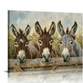 thumbnail image 1 of Orinice Farm Animal Canvas Wall Art Funny Animal Picture Donkey Painting Country Farmhouse Bathroom Kitchen Wall Decor  20x16in, 1 of 6