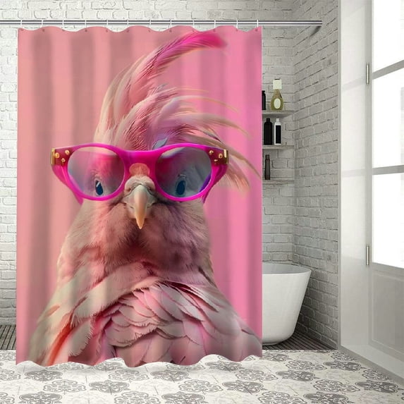 Orinice Fashionable Bird Bathroom Decor Set Colorful Luxurious Graphic Print Polyester Fabric Shower Curtain Set with Hooks 36x72