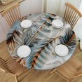 thumbnail image 1 of Orinice Feathers Round Table Cover Stain Resistant Washable Indoor Outdoor Tablecloth Kitchen Dining Wedding Parties Outdoor Fitted 100% Polyester Fiber 38-42, 1 of 8