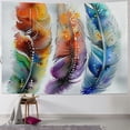 thumbnail image 1 of Orinice Feathers Watercolor Paint Artistic Tapestry Wall Hanging Unique Style for Home Wall Decor - Living Room Bedroom Dorm Decoration 50x40inch, 1 of 6