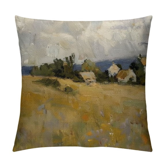 Orinice Field Houses Sky Graphic Decorative Pillow Cover for Home - High-Quality Cushion Cover for Living Room, Bedroom, Sofa - 1PC Pack 22x22in