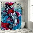 thumbnail image 1 of Orinice Fish Bathroom Decor Set - Colorful Luxurious Graphic Print Polyester Fabric Shower Curtain Set with Hooks, Waterproof and Easy to Install 60x72, 1 of 7
