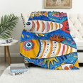 thumbnail image 1 of Orinice Fish Colorful Whimsical Warm Lightweight Blanket Soft Fleece Blankets Throw Blanket for All Seasons Living Rooms Sofa Decor Cow Gifts Blanket 60x80in, 1 of 6