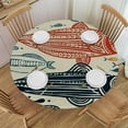 thumbnail image 1 of Orinice Fish Design Round Table Cover Stain Resistant Washable Indoor Outdoor Tablecloth Kitchen Dining Wedding Parties 100% Polyester Fiber 31-35, 1 of 8