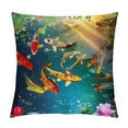 thumbnail image 1 of Orinice Fish Pond Rainbow Graphic Decorative Throw Pillow Cover for Home Couch Living Room Bed Sofa Pillowcase - 1PC 20x20in, 1 of 5