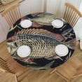thumbnail image 1 of Orinice Fish Round Table Cover Stain Resistant Washable Indoor Outdoor Tablecloth Kitchen Dining Wedding Parties Picnic Camping 100% Polyester Fiber 54-58, 1 of 8