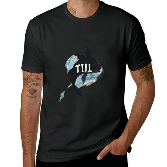 Orinice Fish T Shirt for Men Men's Novelty Casual Letter Graphic Crewneck Half Sleeve Tee Top S