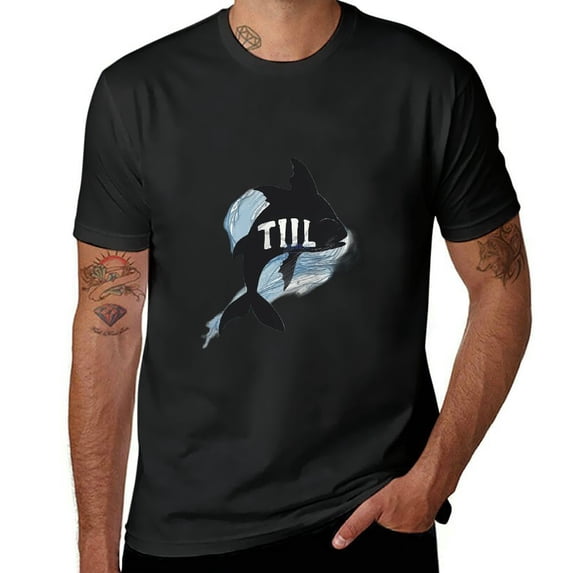 Orinice Fish T-Shirt for Men Novelty Casual Letter Graphic Tee Top Half Sleeve XL