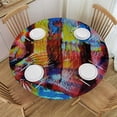 thumbnail image 1 of Orinice Fish Water Blue Background Round Table Cover Stain Resistant Washable Indoor Outdoor Tablecloth Kitchen Dining Wedding Parties 100% Polyester Fiber 54-58, 1 of 8