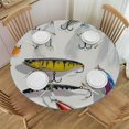 thumbnail image 1 of Orinice Fishing Lures Fishing Hook Digital Rendering Round Table Cover Stain Resistant Washable Perfect for Indoor Outdoor Kitchen Dining Wedding Parties with Elastic Edge 100% Polyester Fiber 42-46, 1 of 8