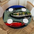thumbnail image 1 of Orinice Fishing Lures Round Table Cover Stain Resistant Washable Indoor Outdoor Tablecloth Kitchen Dining Wedding Parties Waterproof Fabric 100% Polyester 42-46, 1 of 8