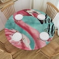 thumbnail image 1 of Orinice Flamingo Crown Self-Love Round Table Cover Stain Resistant Washable Indoor Outdoor Tablecloth Kitchen Dining Wedding Parties 100% Polyester Fiber 42-46, 1 of 8