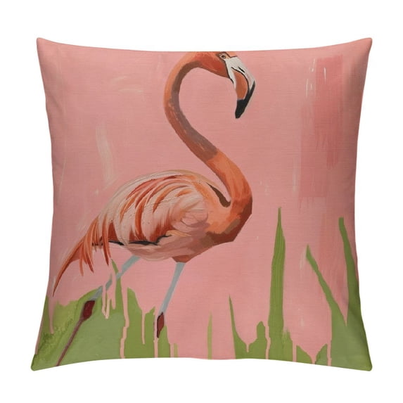 Orinice Flamingo Graphic Decorative Cushion Throw Pillow Cover for Home Couch Living Room Bed Sofa Short Plush Summer Aesthetic Decor 1PC 22x22in
