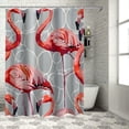 thumbnail image 1 of Orinice  Flamingo Shower Curtains for Bathroom, Elegant Pink Bird Animal Geometric Art Decor Shower Curtain Gray and White , Modern Fabric Bathroom Decor Shower Curtain Set 60x72, 1 of 7