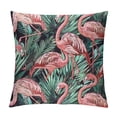 thumbnail image 1 of Orinice Flamingos Palm Leaves Decorative Throw Pillow Cover for Home Couch Living Room Sofa Square Summer Printed on Both Sides 1PC 12x12in, 1 of 5