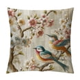 thumbnail image 1 of Orinice  Flax Throw Pillow Cover Beautiful Pattern Tropical Japanese Flowers and Birds Tree Spring  Pillowcase Home Decor Square Cotton Linen Pillow Case Cushion Cover White, 1 of 5