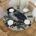 thumbnail image 1 of Orinice Floral Background Blue Flowers Round Table Cover Stain Resistant Washable Indoor Outdoor Tablecloth Kitchen Dining Wedding Parties Picnic Farmhouse 100% Polyester Fiber 38-42, 1 of 8