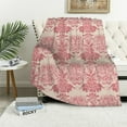 thumbnail image 1 of Orinice Floral Pattern Lace Warm Lightweight Blanket Soft Fleece Throw Blanket for All Seasons 50x60in, 1 of 6