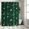 thumbnail image 1 of Orinice  Floral Shower Curtain, Exotic Hibiscus Banana Leaves Bird of Paradise Leaves and Split Leaf Philodendron, Fabric Bathroom Decor Set with Hooks, 105 Inches Extra Wide, Multicolor 60x72, 1 of 7