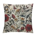 thumbnail image 1 of Orinice  Floral and Plants Throw Pillow Cushion Cover Butterfly on Beautiful Flower Pillow Case Decorative Square Accent Pillow Case  White, 1 of 5